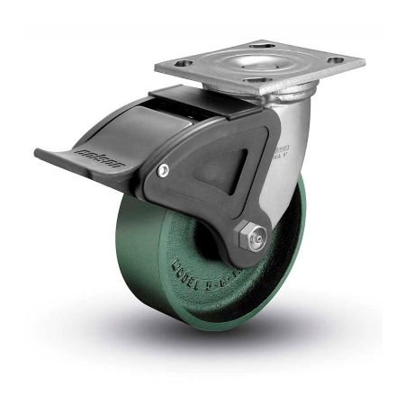 Colson Colson 4 Series Swivel Plate Caster 4.05109.139 BRK4 Cast Iron With Brake 5" Dia. 1000 Lb. 4.05109.139 BRK4